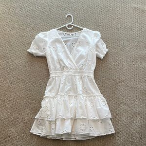 NWT WAYF Reese smocked waist tiered mini dress